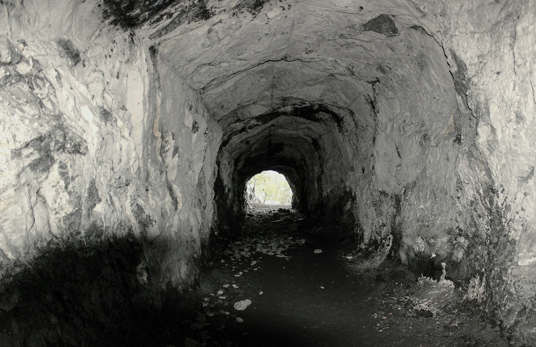 Light at the end of a dark, rocky tunnel